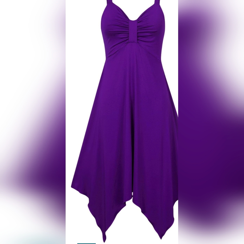 Chic Asymmetrical Purple Dress **NWOT** - Picture 2 of 8
